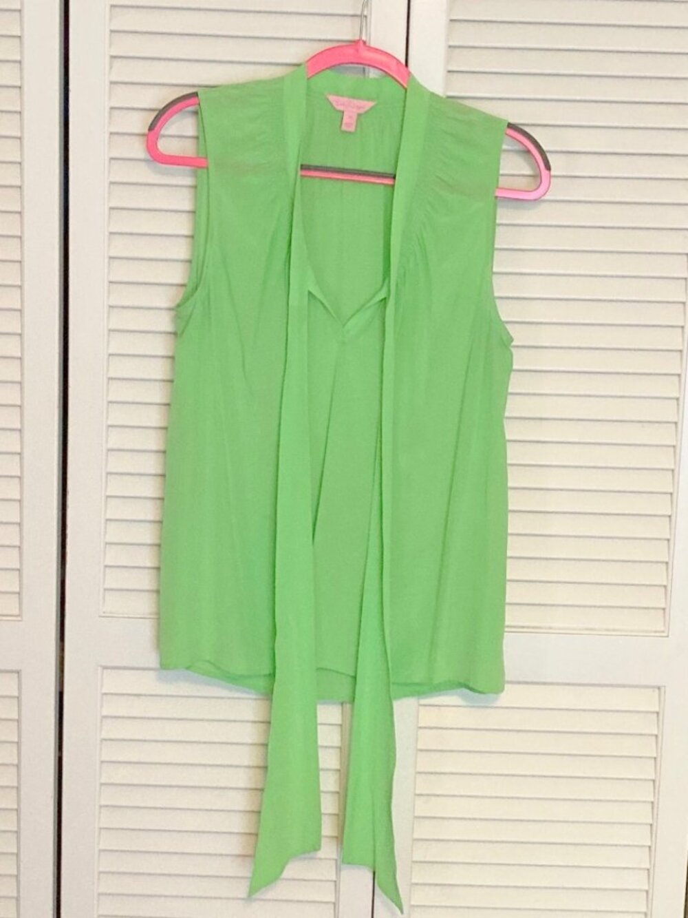 Lilly Pulitzer Green Silk Sleeveless Med